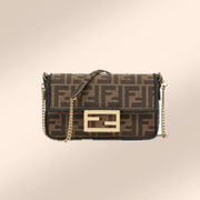 Fendi Baguette Mini Jacquard FF Fabric Bag